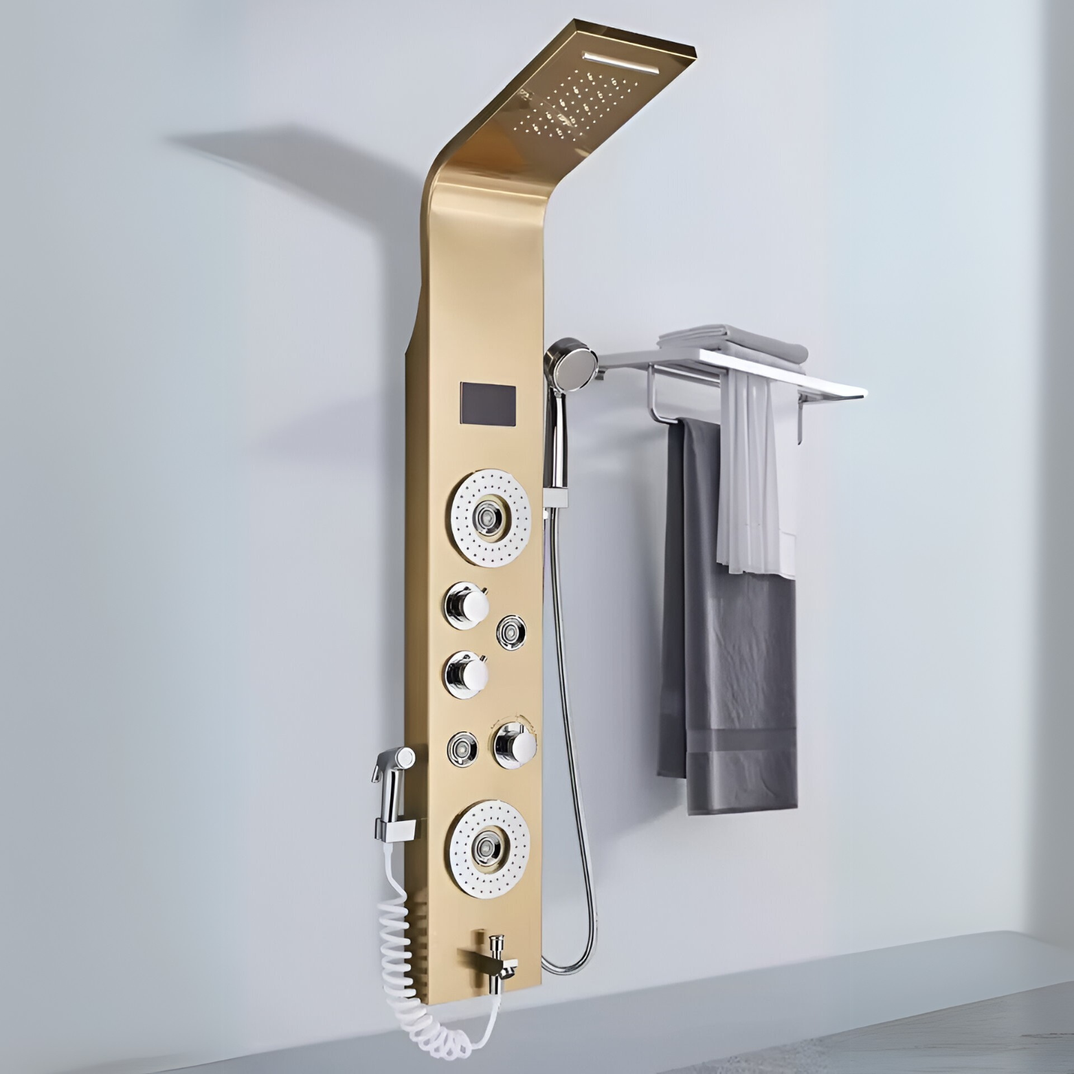 Golden digital shower set column