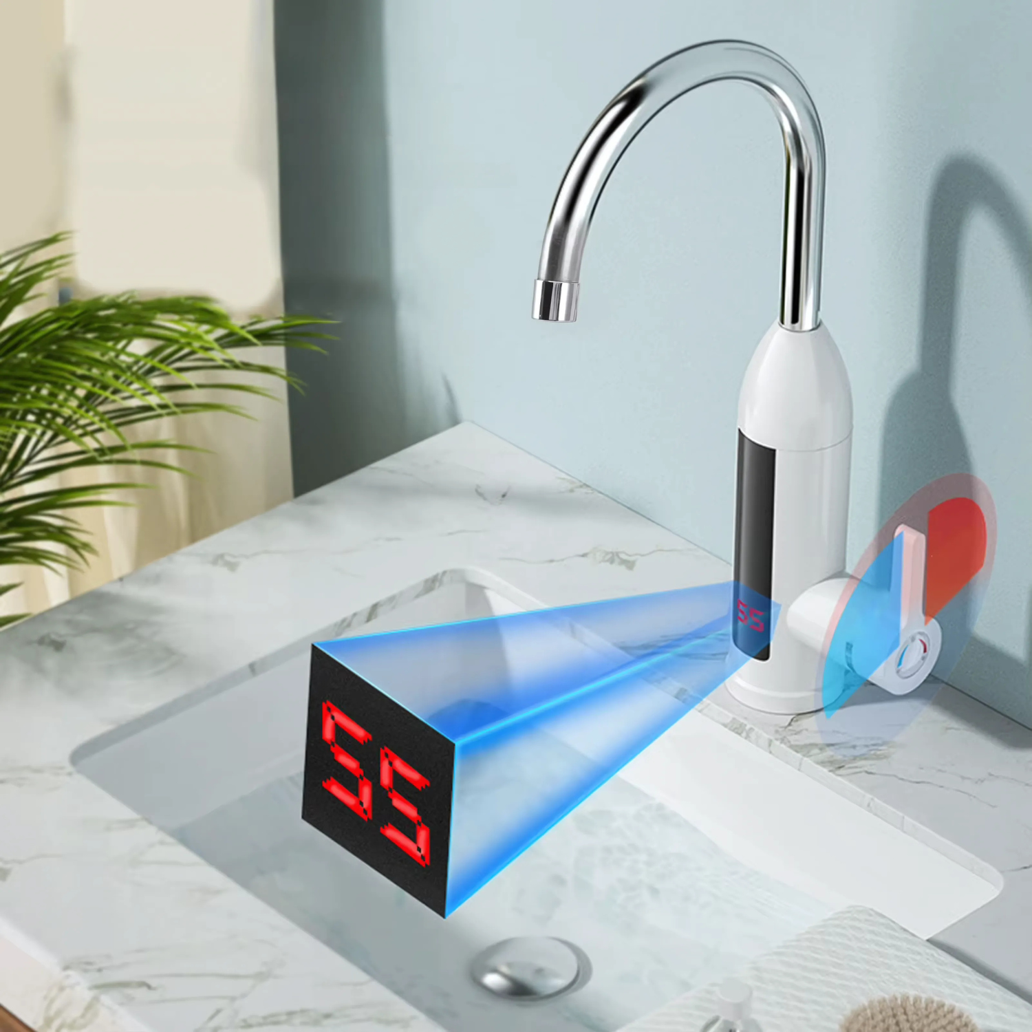 Water heating faucet