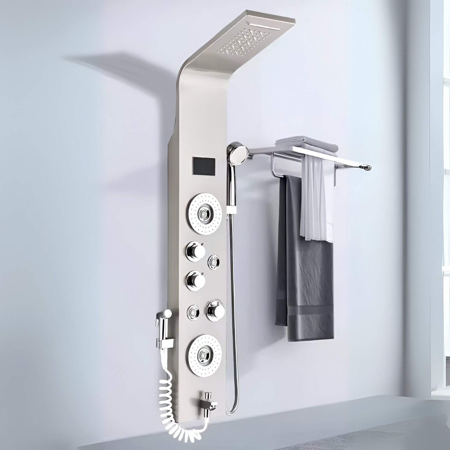 Gray digital shower set column