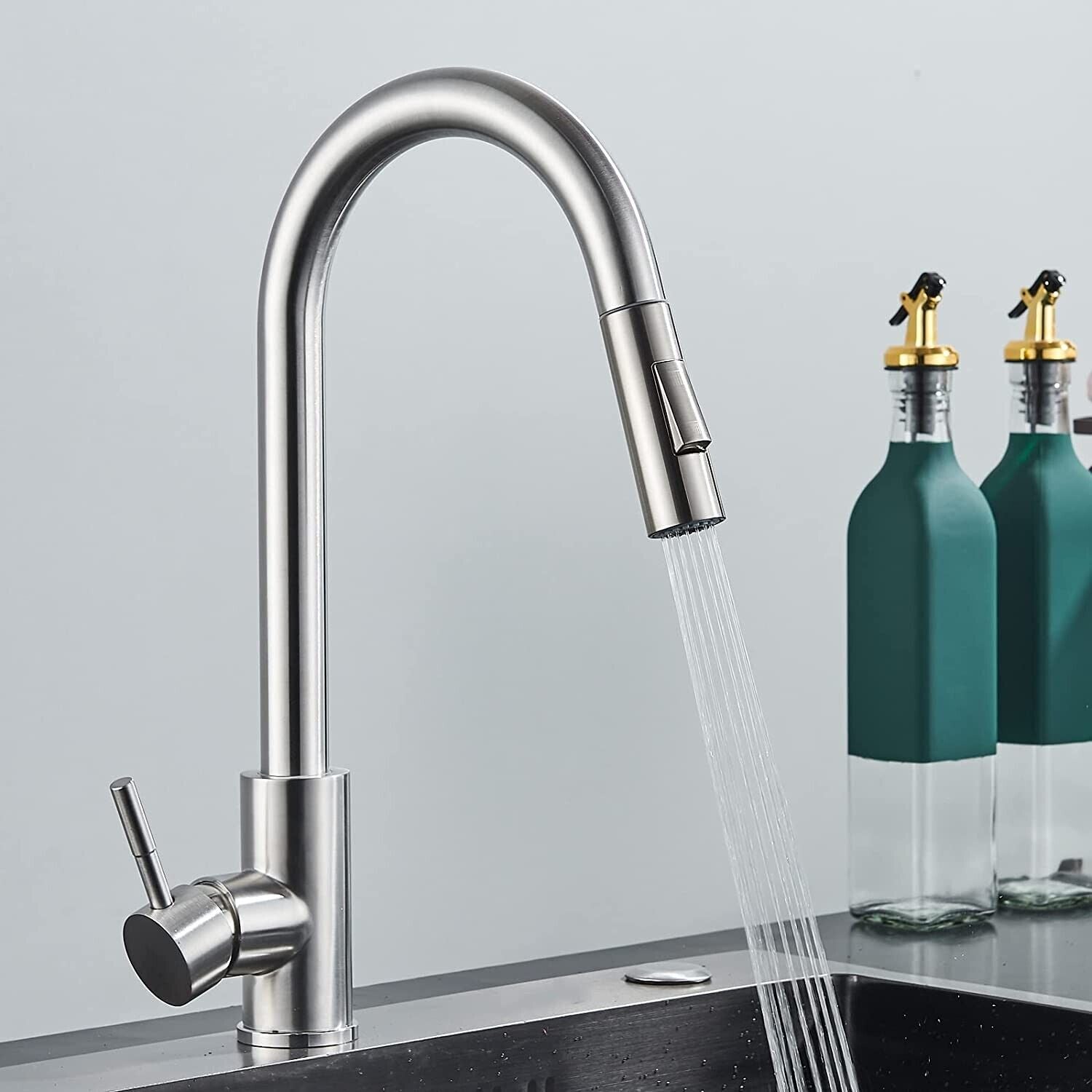 Chrome modern kitchen faucet