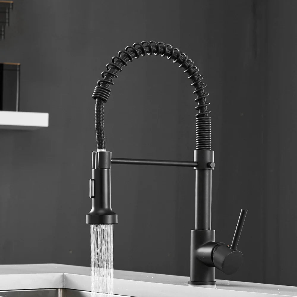 Black Halmstad pull-out kitchen faucet