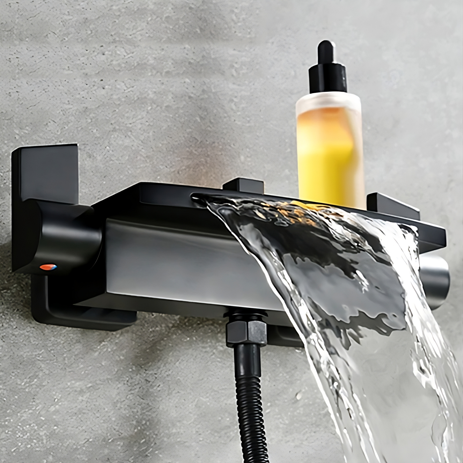 Black luxury bathtub waterfall faucet