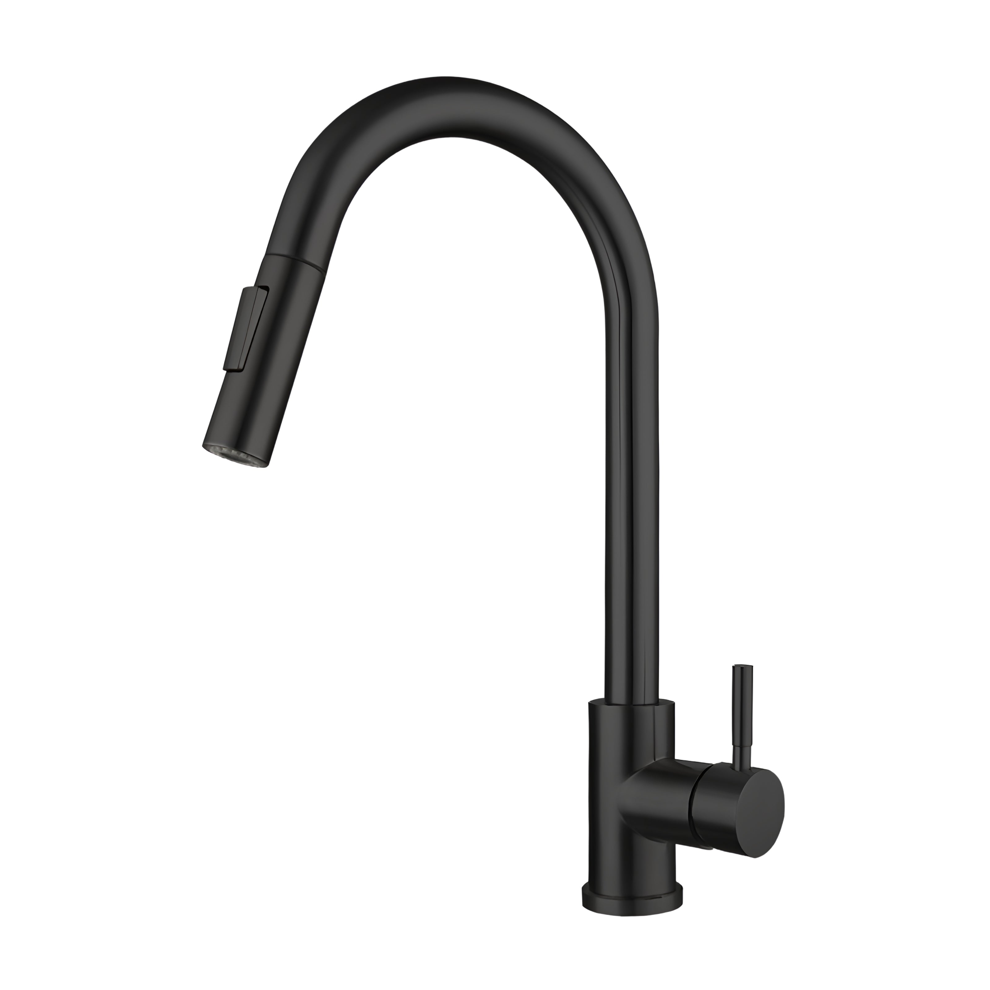 Black modern kitchen faucet with 2 modes