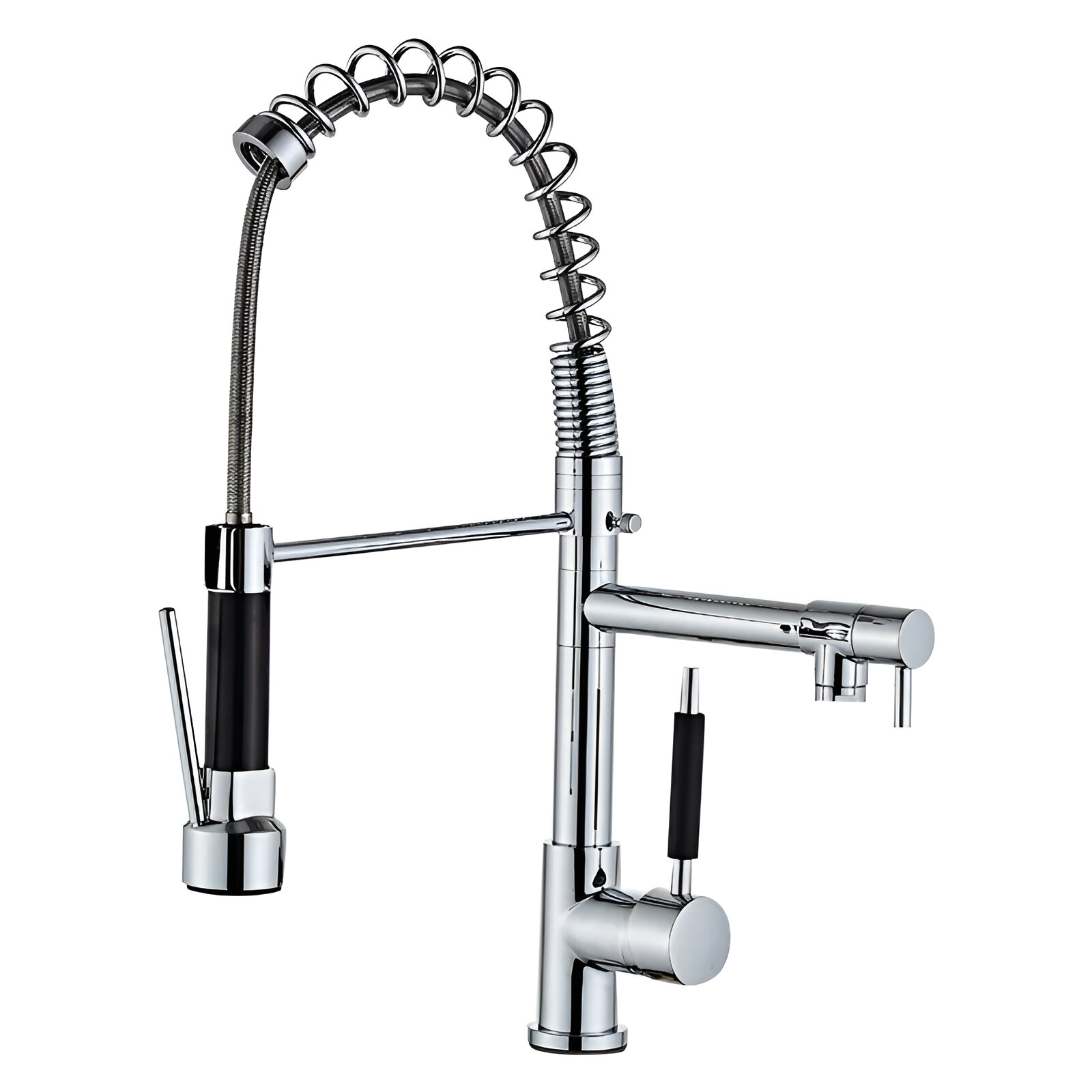 Chrome Pull-Down High Arc Spray Tap Single Lever