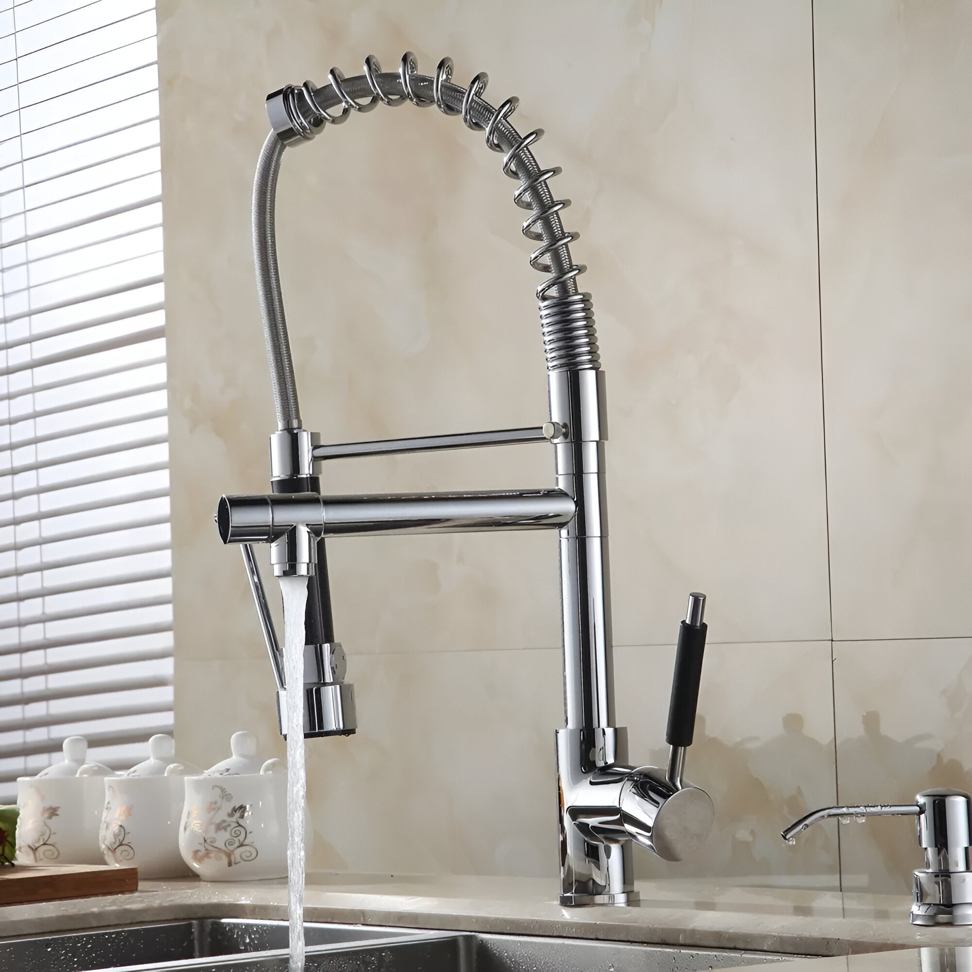 Chrome Pull-Down Kitchen Faucet