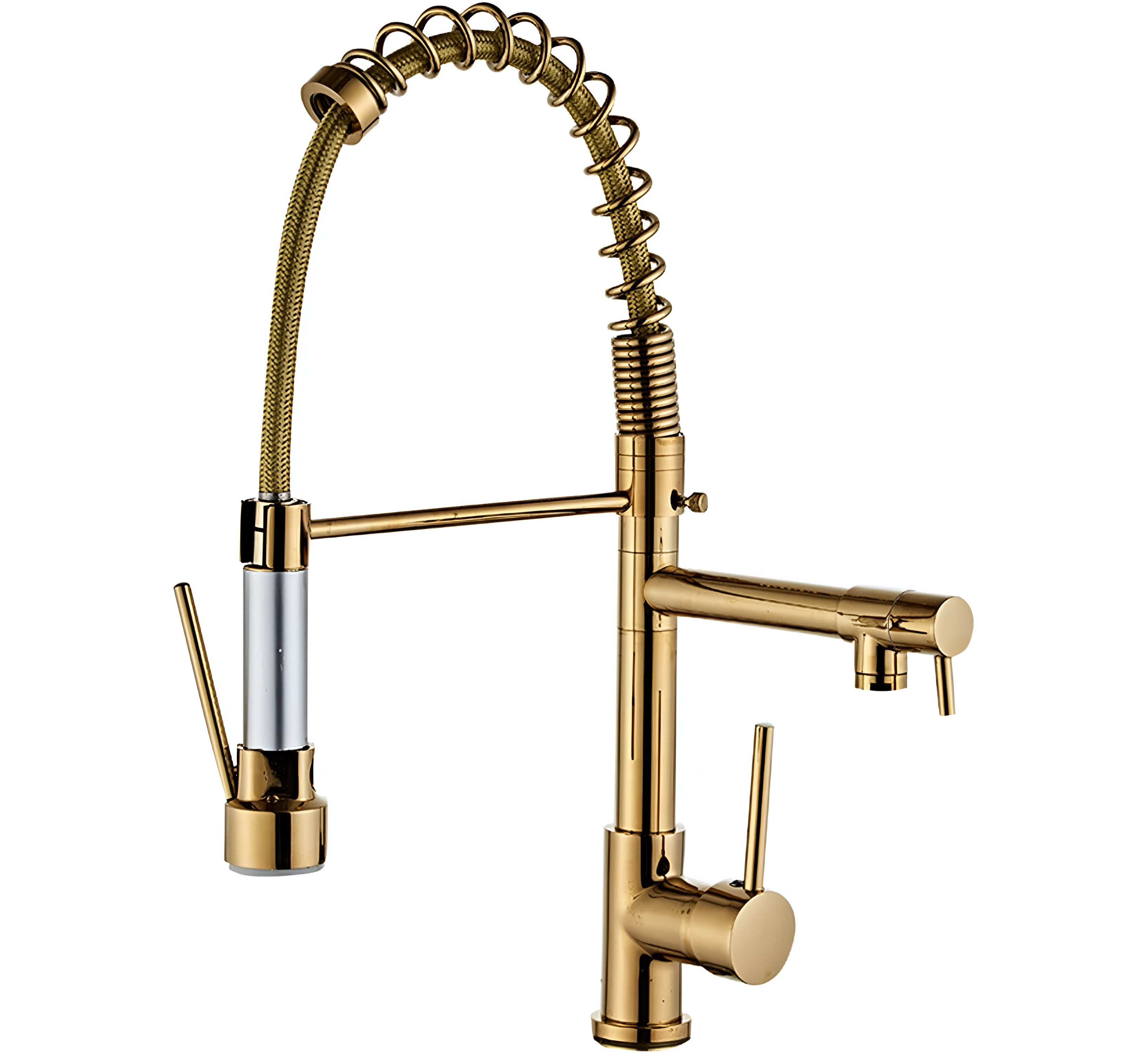 Gold Kitchen Faucet with Pull-Down Feature