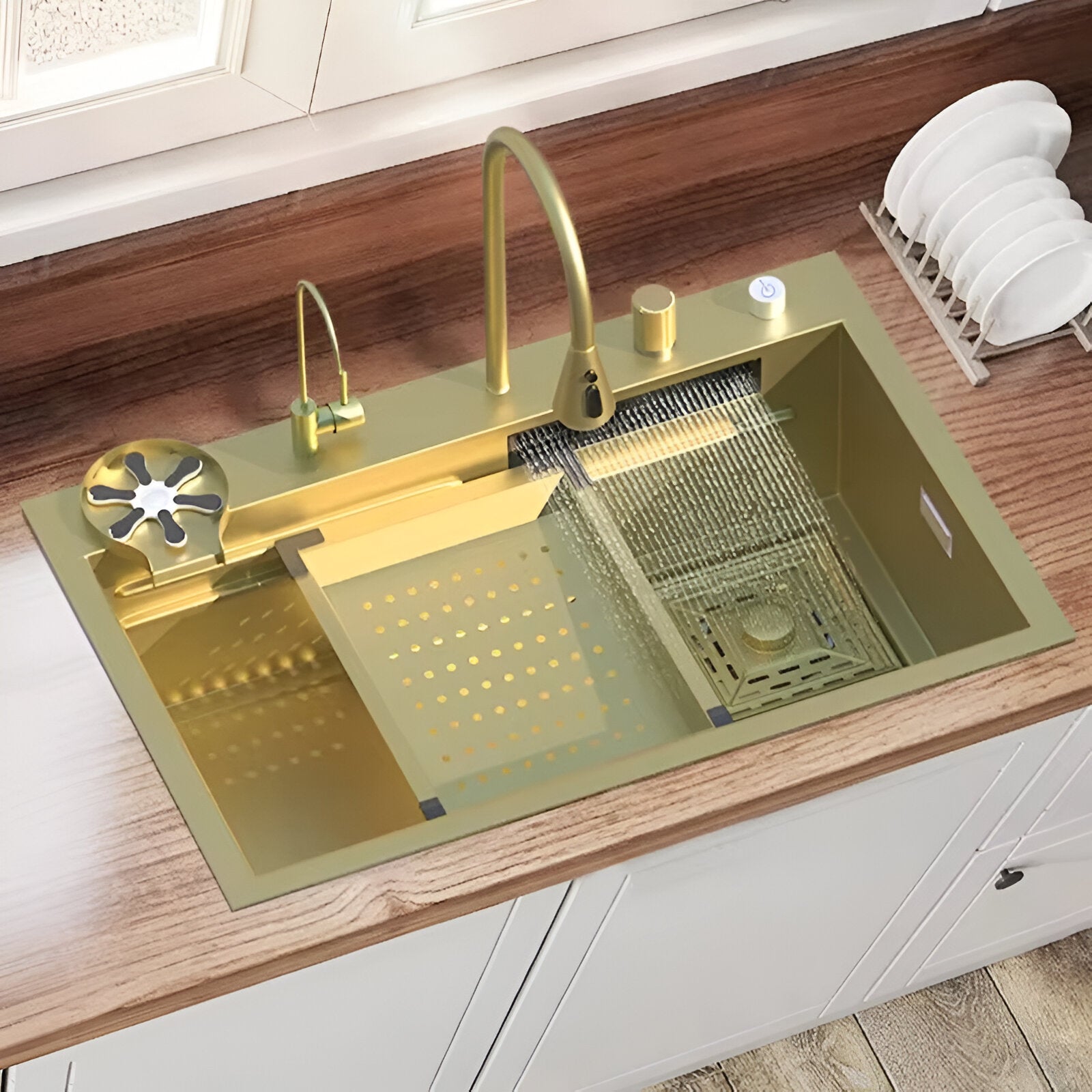 Gold modern kitchen sink