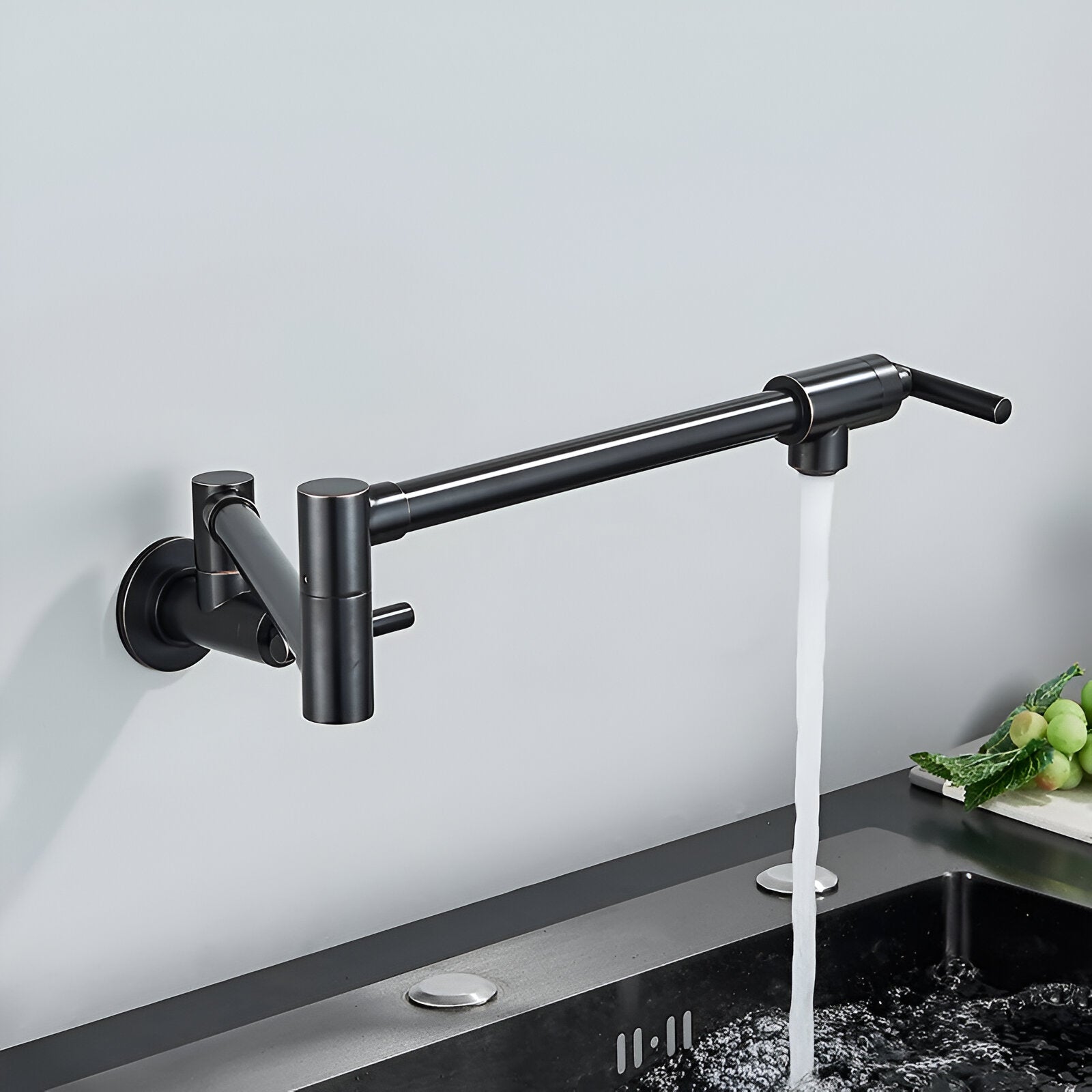 Jorstad aesthetically pleasing wall-mounted kitchen foldable faucet