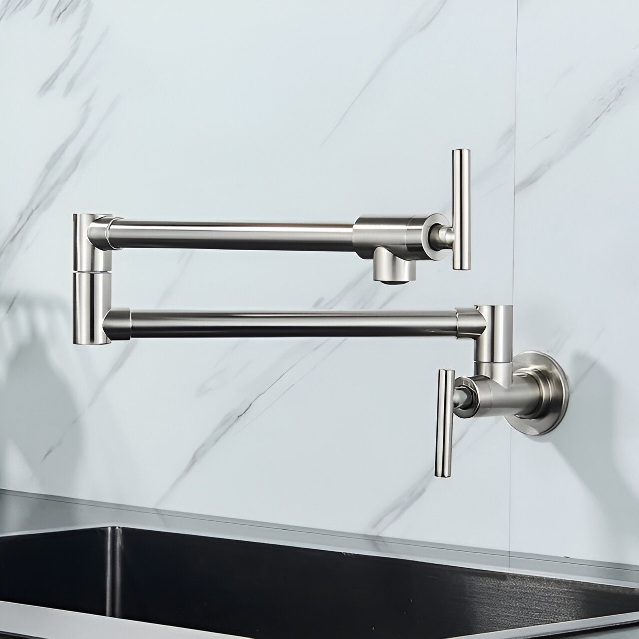 Jorstad ergonomically designed wall-mounted kitchen foldable faucet