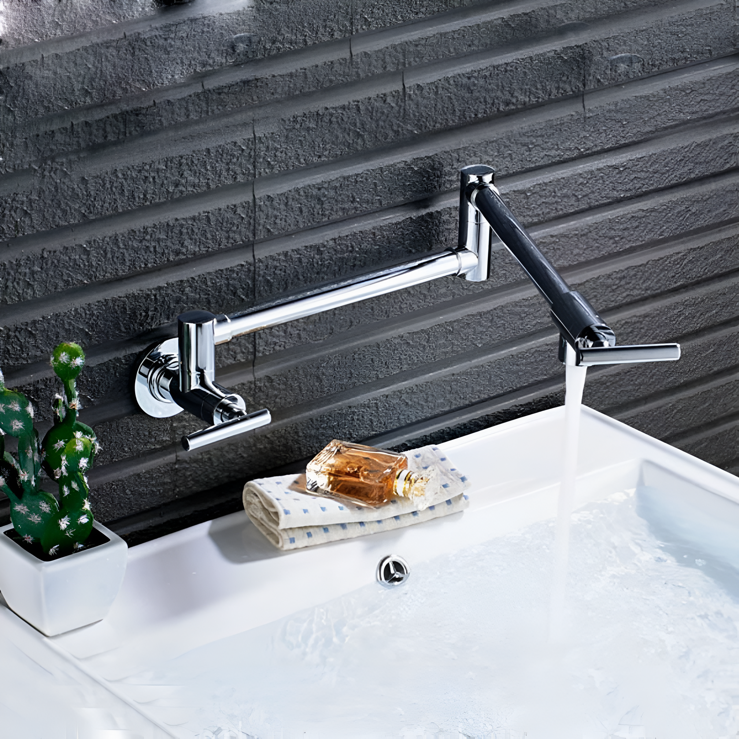 Jorstad versatile wall-mounted kitchen foldable faucet