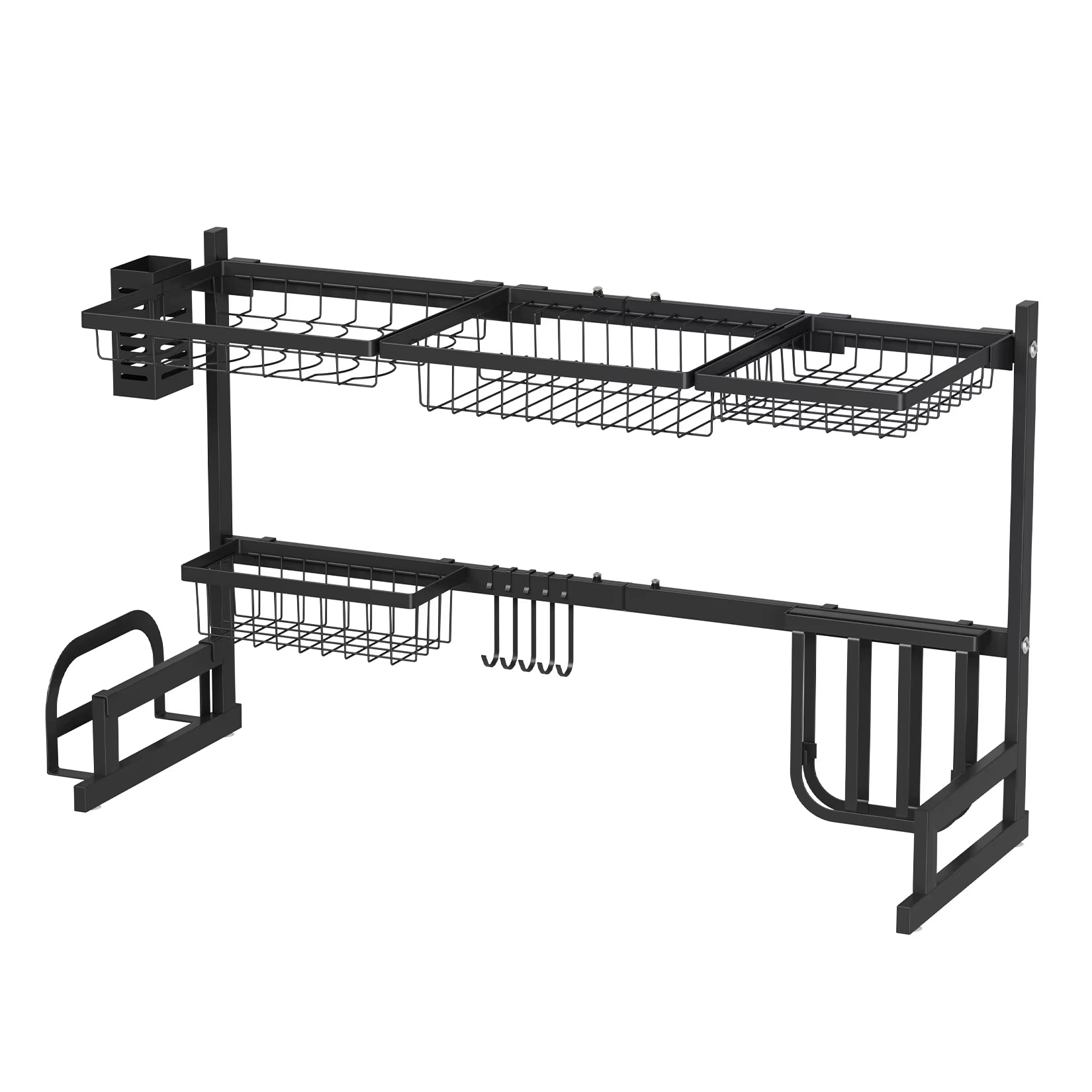 Over-Sink Black Extendable Kitchen Dish Rack