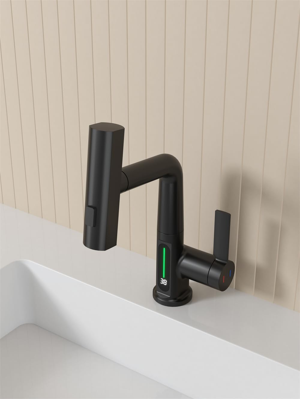 Smart black faucet with multiple modes