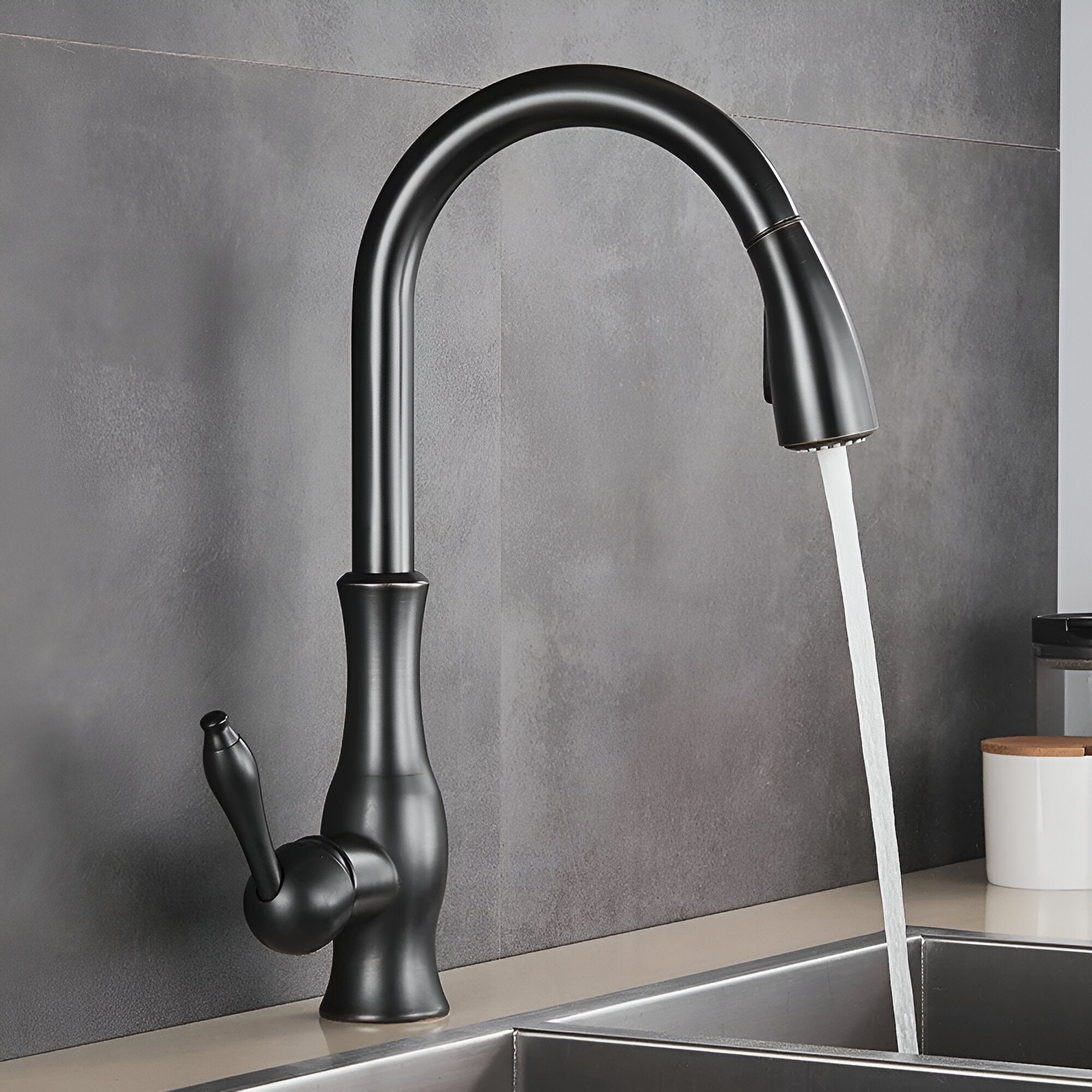 black color kitchen faucet