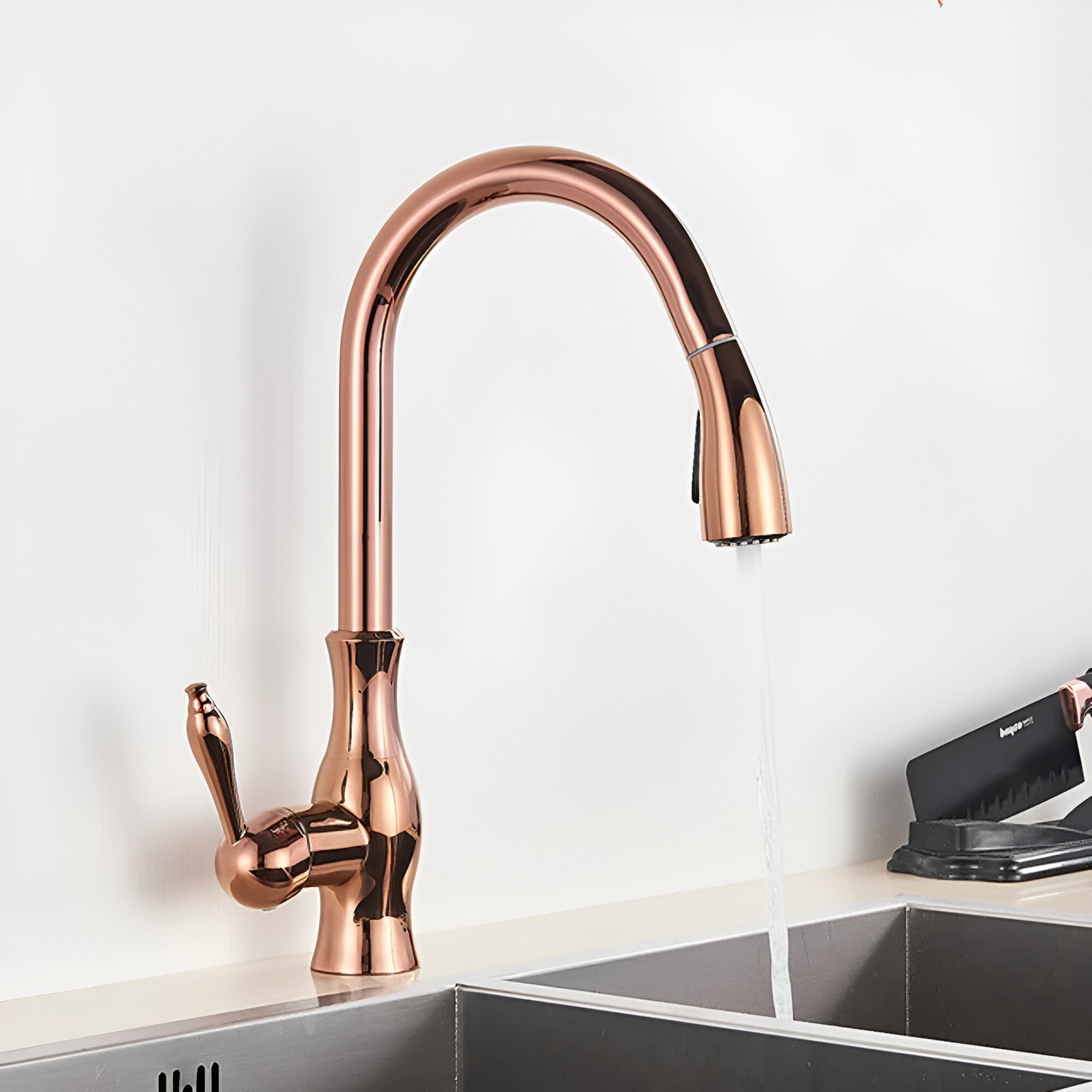 brass color kitchen faucet