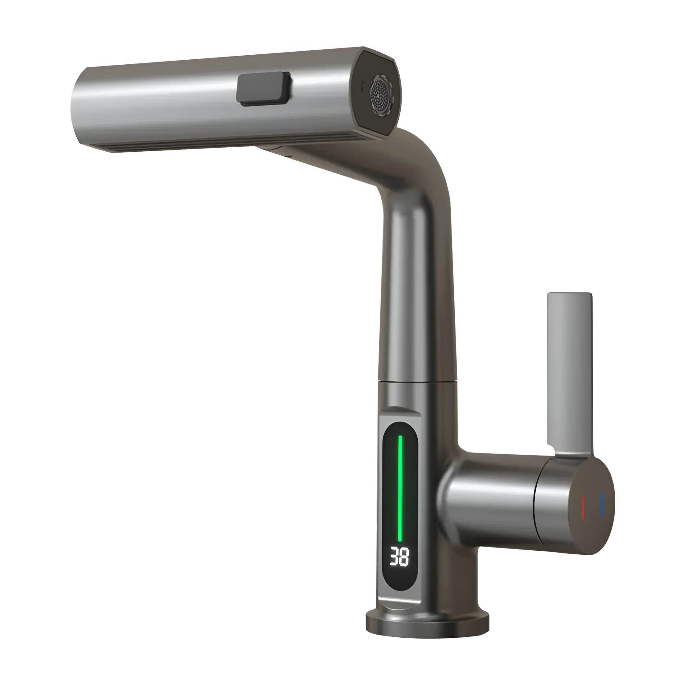 Modern kitchen faucet with a screen