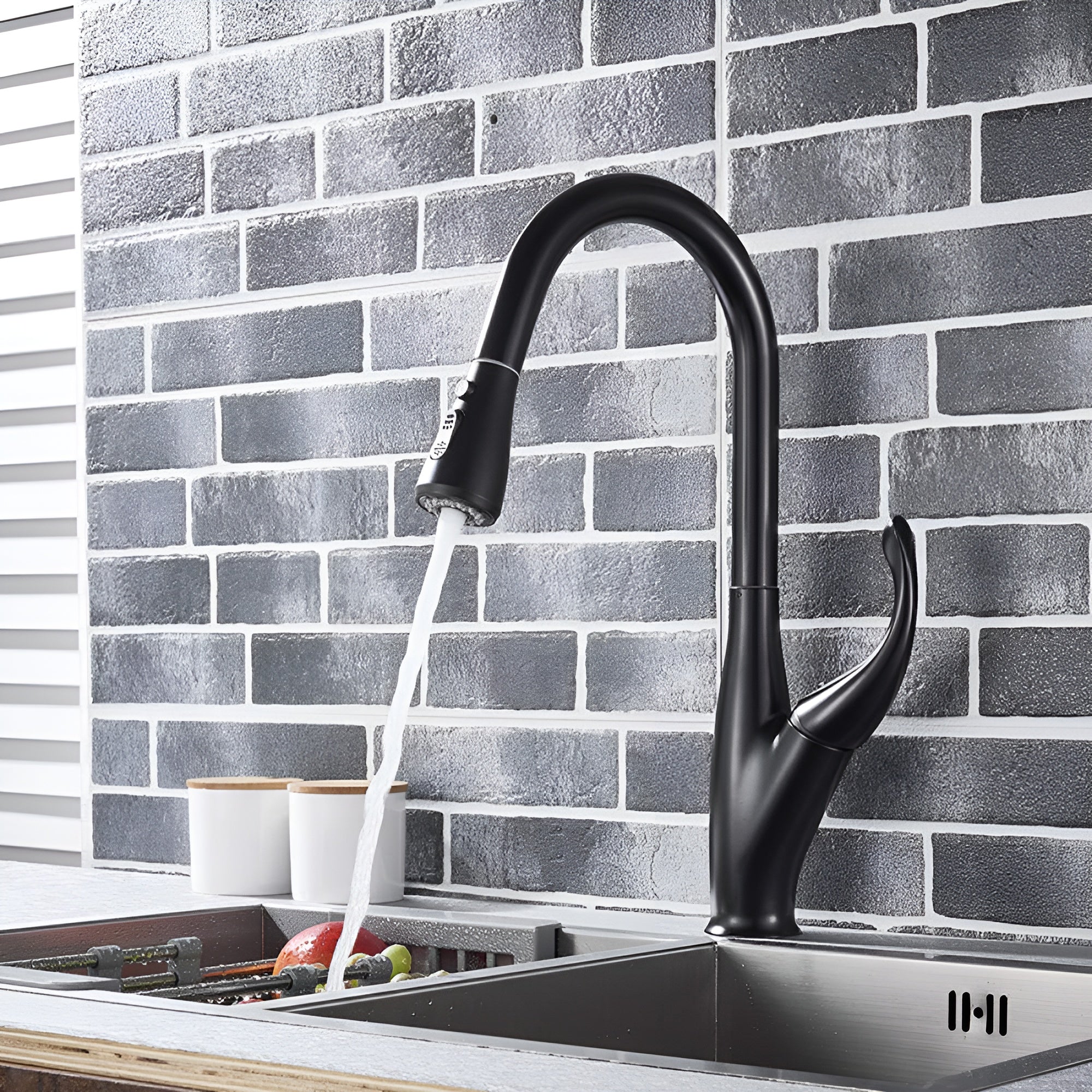 halden black working kitchen faucet