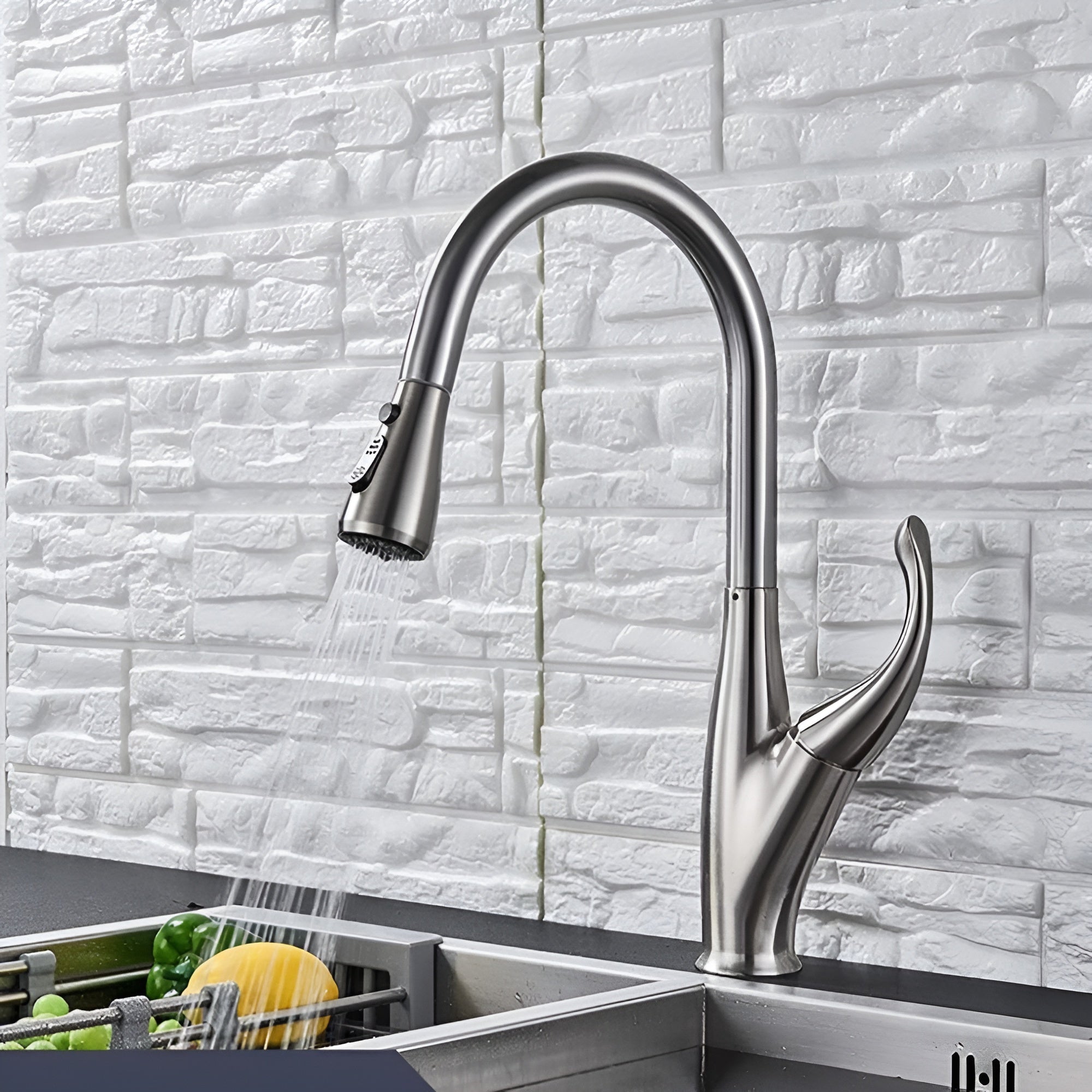 halden chrome kitchen faucet spray mode