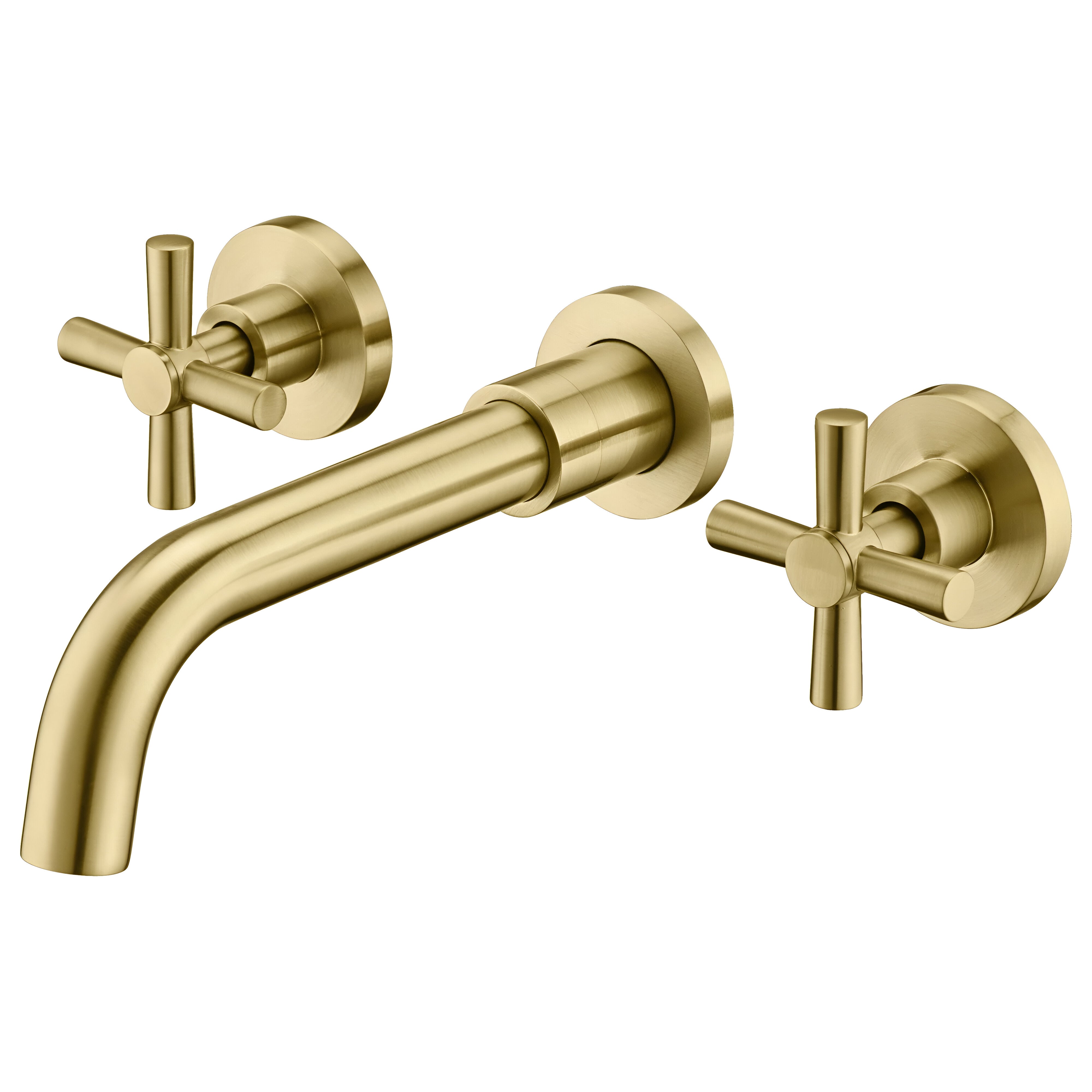 lovasen wall mounted bathroom faucet double handle gold