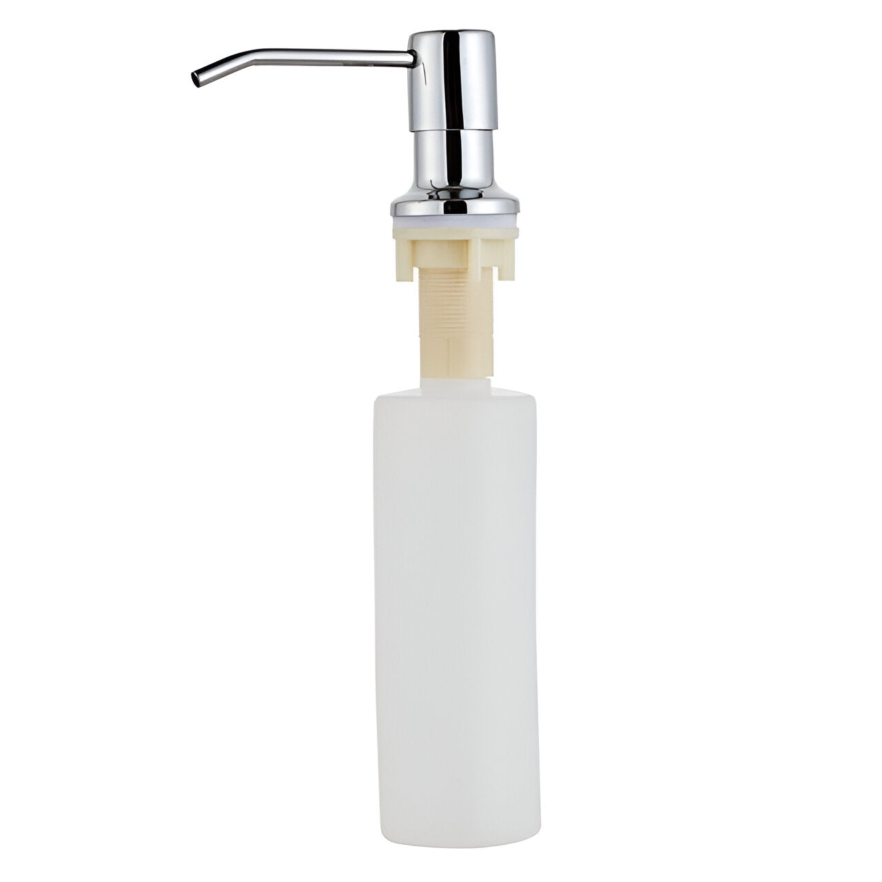 Chrome soap dispenser with a bottle