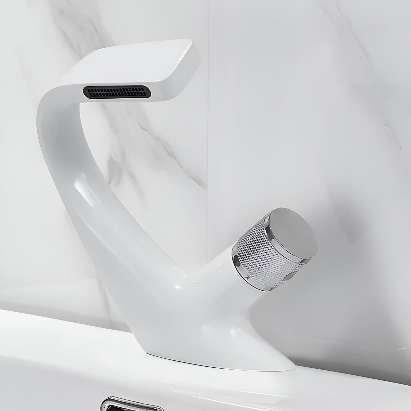 Luxury rich white bathroom faucet