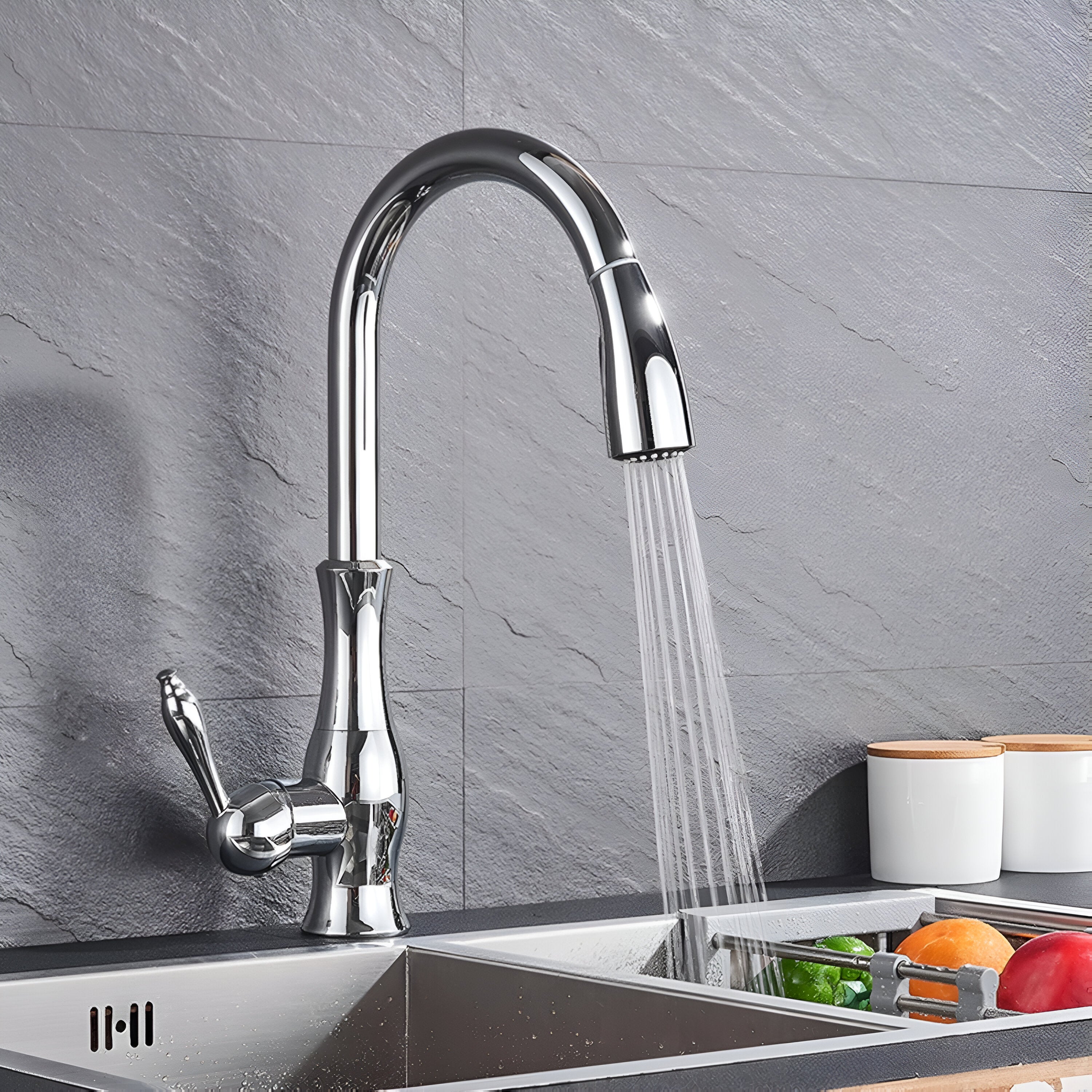 working chrome color kitchen faucet